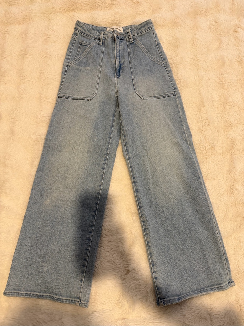 Just Black Light Blue Wide-Leg High-Rise Jeans